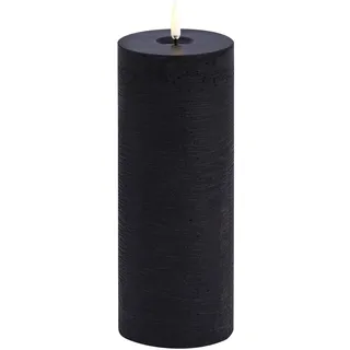 Uyuni LED Stumpenkerze 7,8x20cm melted rustic forest black