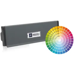 JU Briefeinwurf Einwurfklappe Briefkastenklappe Einwurfblende 02-183, RAL-Wunschfarbe, 270x78mm