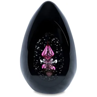 levandeo Design Glas Skulptur H15cm Schwarz Rosa Kunst Unikat Briefbeschwerer Deko Figur Glasdeko