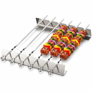Homealexa Grillspieß 40,5 cm Edelstahl Silber/Weiß