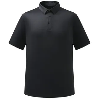 Allthemen Poloshirt Herren Klassisch Kurzarm Poloshirt Business mit Knopfleiste schwarz S