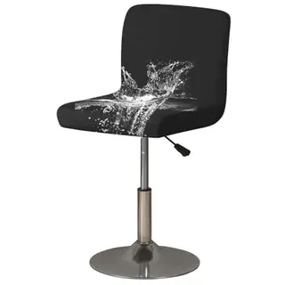 Highdi Wasserdicht Stuhlhussen Barhocker Bezüge Barstuhlbezug Stretch mit Rückenlehne 1/2/4/6 Stück, Hussen für Barhocker Bar Waschbarer Stuhl Abdeckung (Schwarz,2 Stück)