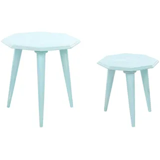Beliani Beistelltisch, Blau, Holzwerkstoff, 42x45x42 cm, Wohnzimmer, Wohnzimmertische, Beistelltische