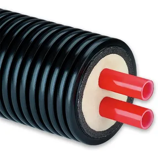 Fernwärmeleitung für Heizung mit Doppelrohr (Ausführung: 20x1.9 - Ø125 mm)