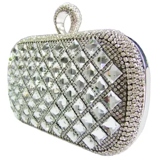 Trachtenland Kostüm Elegante Handtasche 'Mosaik', Clutch Silber