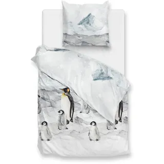 Zo!Home Frostine Pinguine Eis Weiß 135 x 200 cm + 80 x 80 cm
