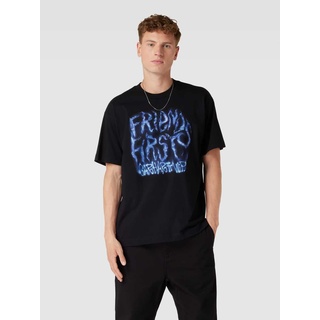T-Shirt aus Baumwolle mit Statement-Print Modell 'BABYBRUSH', Black, L