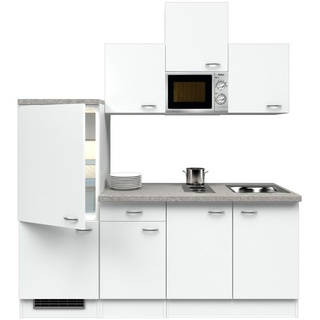 Singleküche mit E-Geräten - 210 cm breit - Weiß – Witus