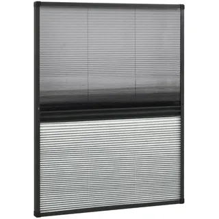 vidaXL Insektenschutz-Plissee für Fenster 80 x 100 cm Grau