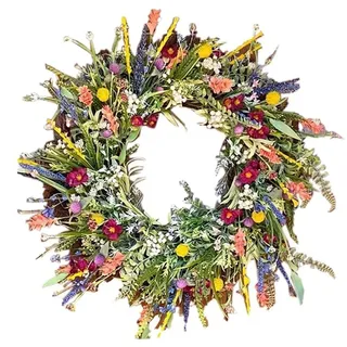 SunaOmni TüRkranz FrüHling, , Wildblumen-Girlande, dekorative Mehrzweck-Girlande, frühlingskranz haustür, Bunte Frühlings-Sommer-Girlande für Türen, 15, 75 Zoll, Frühlings-Sommer-Kranz