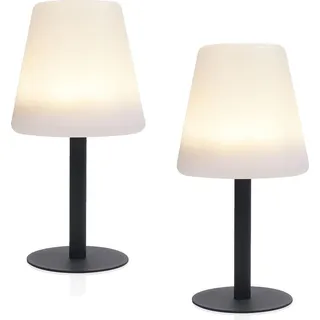 Konstsmide Solarleuchte 2er Set schwarz weiß H 25 cm