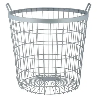 esschert design Dekokorb Esschert Design Drahtkorb Kartoffel Korb Ernte Garten Eisen Laub groß (Kartoffelkorb) silberfarben