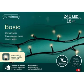 Lumineo LED-Lichterkette 240 LED 18 m warmweiß schwarz