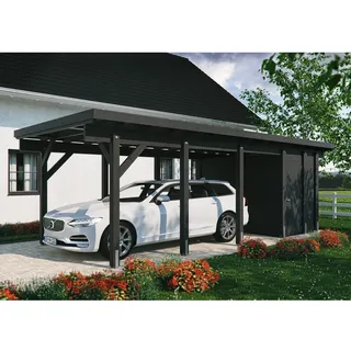 Kiehn-Holz Geräteraum für Einzelcarport KH 321 Anthrazit 174 cm x 299 cm