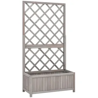 vidaXL Garten-Spalier mit Blumenkasten 70 x 30 x 135 cm Grau