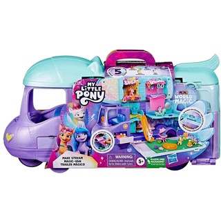 My Little Pony Spielzeuge Mini World Magic Mare Stream, Wohnmobil Spielset zum Selbergestalten für Kinder