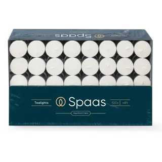 SPAAS Teelichter 120er-Pack, ± 6 Stunden - weiß
