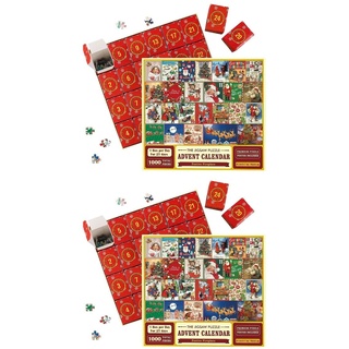 Storaffy Weihnachts Adventskalender 2023 Puzzle 1000 Stück | Weihnachts Puzzles für Erwachsene und Kinder | 24-Tage Countdown Puzzle Adventskalender | Puzzle Familienspiel Freunde