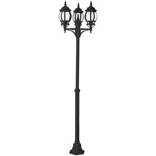 Brilliant Außenstandleuchte Aluminium, Glas 235,0 cm 3flg schwarz