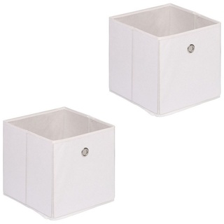 IDIMEX Aufbewahrungsbox ELA (Set), Stoffbox Faltbox Aufbewahrungsbox Einschubkorb Regalbox faltbar im 2er weiß