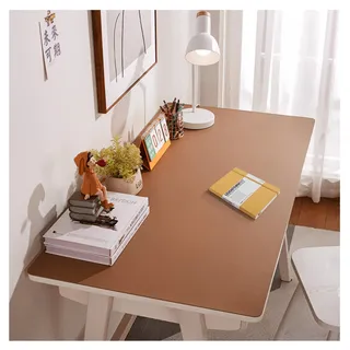 Groß Schreibtischmatte Leder Wasserdichte Schreibtischunterlage Kunstleder Warme Mauspad Schreibtisch Unterlage Abwischbar Tischmatte Schreibtisch Rutschfest Tischauflage Esstisch (80x120cm,Brown)