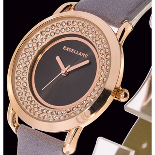 Damenuhr Excellanc Uhr Farbe rosegold grau 34mm