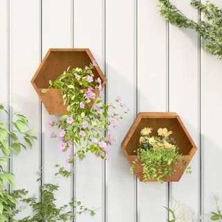 vidaXL Wand-Pflanzkübel 2 Stk. Rostig Cortenstahl 30x10x25 cm