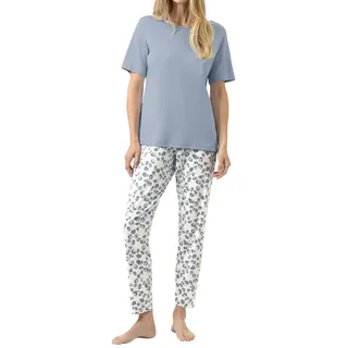 MEY Wild Violets Pyjama Blau 44