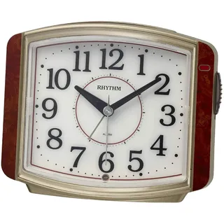 RHYTHM Analog Wecker Braun 8RE644SR2 Automatisches Licht Lautlos aus Japan