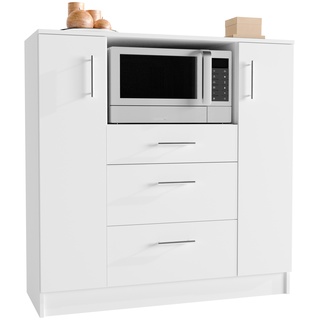 Vcm Küchenschrank Schublade Unterschrank Küche Küchenmöbel Mikrowelle Esilo (Farbe: Weiß)