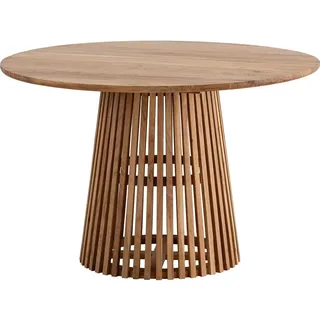 FineBuy Esszimmertisch FineBuy Esstisch 120 cm Akazie Massivholz Küchentisch Rund Klein