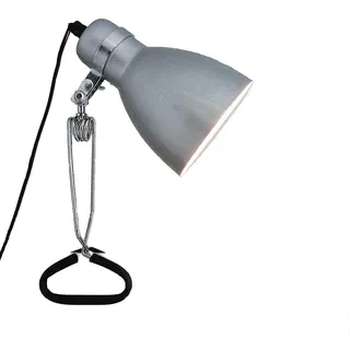 Dapo Klemmleuchte WORK Tisch-Schreibtisch-Lampe Metall silber Fassung E14 Maße: 17x11x28cm Arbeits-Regal-Schrank-Leuchte