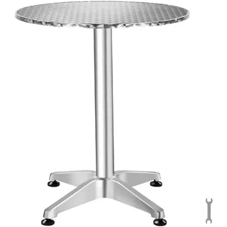 Tectake Bistrotisch Ø 60 x 70/110 cm Silber