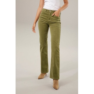 Aniston CASUAL Cordhose in trendiger Bootcut-Form grün 48