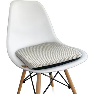 FRIHET® ergonomisches Kissen mit Memory Schaum + Cord-Stoff | Sitzkissen orthopädisch | Antirutsch-Beschichtung | eckig 39x39cm | Sitzpolster für Stuhl Büro Auto Bank (1, Cord beige, eckig 39x39cm)