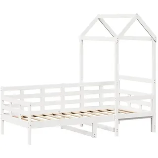 vidaXL Bett Tagesbett mit Dach Weiß 80x200 cm Massivholz Kiefer