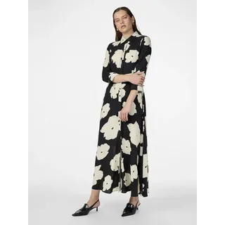 Y.A.S Hemdblusenkleid YASSAVANNA LONG SHIRT DRESS mit 3/4 Ärmel schwarz L (40)