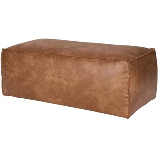 WOOOD Polsterstuhl Hocker Leder Rodeo Pouf Cognac braun