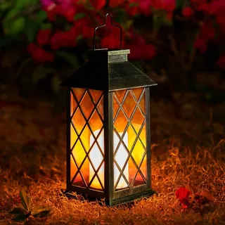 Solarlaterne für Außen, OxyLED Solar Laternen für Draußen LED IP44 Wasserdicht Solar Laterne Garten Deko mit Flacker Effekt Kerzen Vintage Hängend Balkon Deko Patio Terrasse Wand Tisch