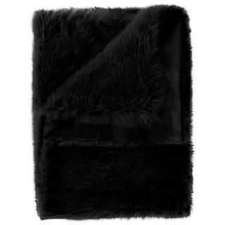 Wohndecke Heckett Lane Perle Felldecke Kuscheldecke Zotteldecke Plaid 140x200, Heckett and Lane schwarz