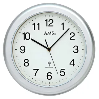 AMS Funkwanduhr 30 cm 5956 silber