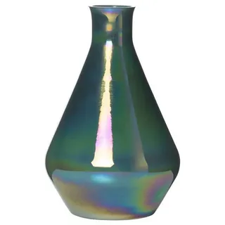 INNA-Glas Dekovase Deko Flasche KARIANNE, aus Glas, irisierend, petrol, 27,5cm, Ø17,5cm grün