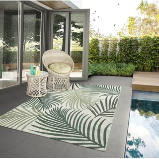 Teppich Machka robuster In- & Outdoor Teppich, the carpet, Rund, wetterfest, UV-beständig, Balkon, Terrasse, Wintergarten, pflegeleicht grün Rund - 160 cm x 160 cm