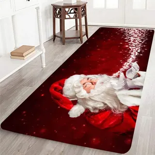 Weihnachtsteppich, rutschfest, ideal für Wohnzimmer, Schlafzimmer, Flur, Küche,60x180cm