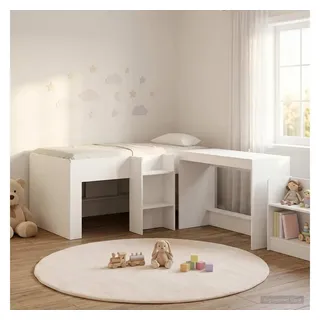 vidaXL Hochbett 80 x 160 cm Holz weiß