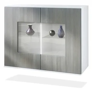 Vladon Kommode Grömitz 92,5 x 73,5 x 35 cm Weiß matt / Avola-Anthrazit