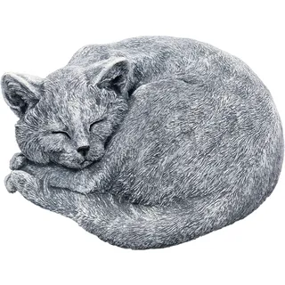 stoneandstyle Steinfigur Kater Carlos schlafend Katze frostfest wetterfest Gartenfigur