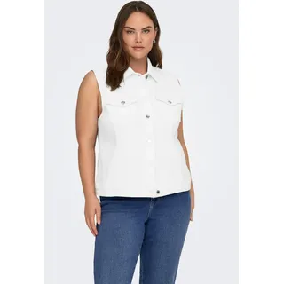 ONLY CARMAKOMA Jeansweste ONLY CARMAKOMA "CARWESPA WEST DNM PIM619 NOOS", Damen, Gr. 46, weiß, Denim/Jeans, Obermaterial: 79% Baumwolle, 20% Polyester, 1% Elasthan, unifarben, regular fit normal, Westen