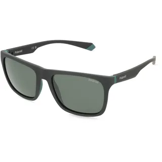 Polaroid PLD 2141/S Unisex-Sonnenbrille Vollrand Eckig Kunststoff-Gestell, schwarz