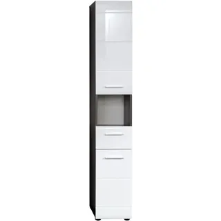 trendteam Line Hochschrank 30 x 182 x 31 cm Grau/Weiß Holz